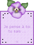 Gif animé je pense à toi violette
